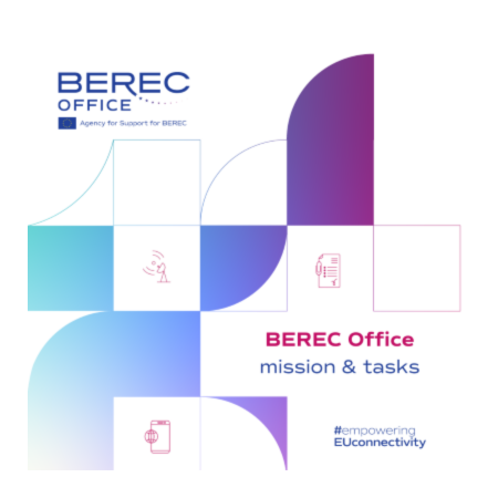 The image shows the cover of the BEREC Mission & Tasks brochure, which opens, when clicking on the image