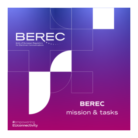 The image shows the cover of the BEREC Mission & Tasks brochure, which opens, when clicking on the image