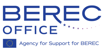 The image shows the logo of the BEREC Office, including the text BEREC Office, Agency for Support for BEREC as well as the EU flag