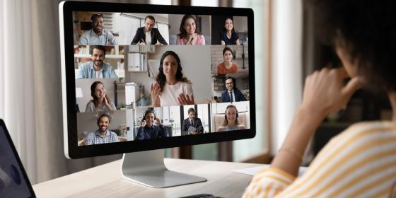 A participant following an online meeting 