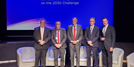 The image shows BEREC Chair Marko Mismas (AKOS, Slovenia) at the Digital Summit Latam 2026