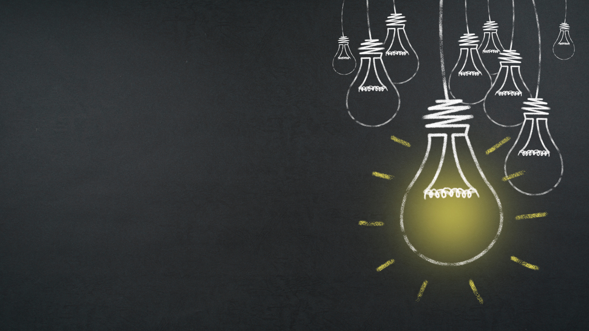 The image shows multiple light bulbs on a dark grey background.