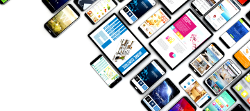 The image shows multiple mobile devices