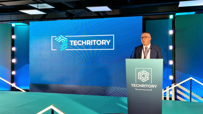 The image shows the incoming BEREC Chair Marko Mišmaš (AKOS, Slovenia) at the Techritory in Riga, latvia, on 22 October 2025.