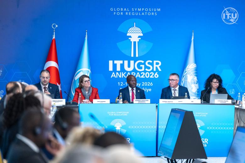 The image shows Marko Mismas at the ITU GSR 2026.