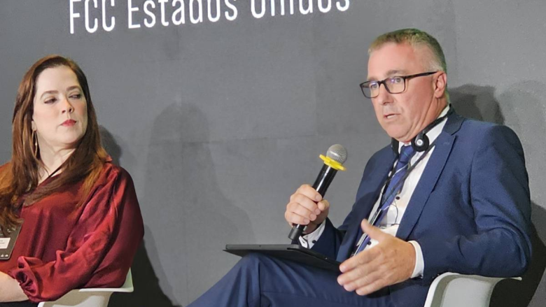 The image shows BEREC Chair 2026 Marko Mismas during a panel discussion.