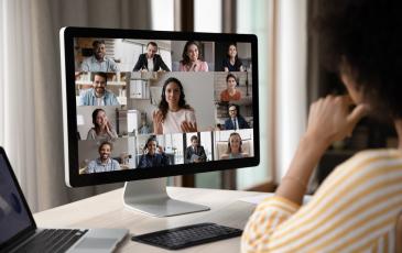 A participant following an online meeting 