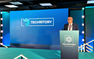 The image shows the incoming BEREC Chair Marko Mišmaš (AKOS, Slovenia) at the Techritory in Riga, latvia, on 22 October 2025.