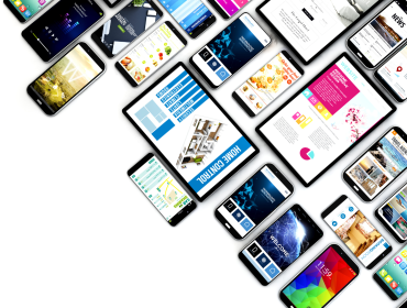 The image shows multiple mobile devices