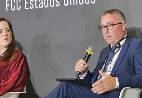 The image shows BEREC Chair 2026 Marko Mismas during a panel discussion.
